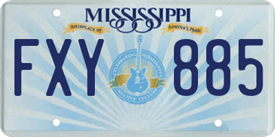 MS license plate FXY885