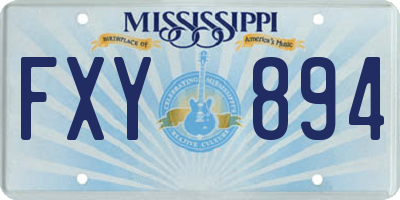 MS license plate FXY894