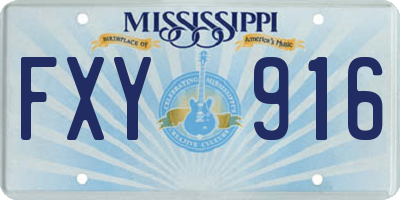 MS license plate FXY916