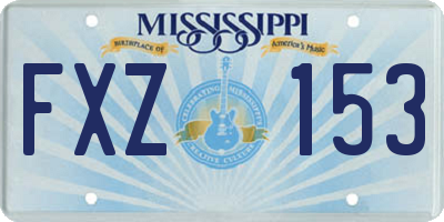 MS license plate FXZ153