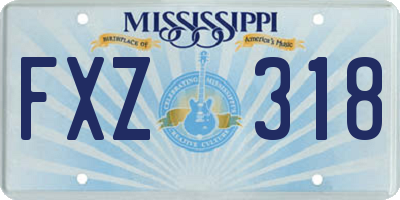 MS license plate FXZ318