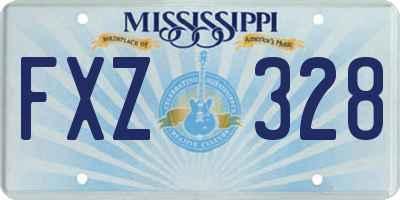 MS license plate FXZ328