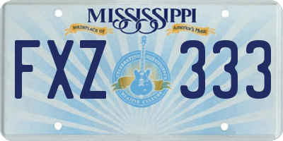 MS license plate FXZ333