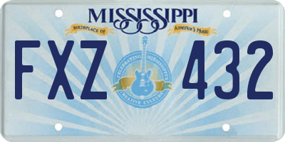 MS license plate FXZ432
