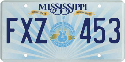 MS license plate FXZ453