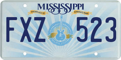 MS license plate FXZ523