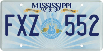 MS license plate FXZ552
