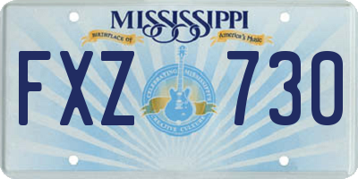 MS license plate FXZ730