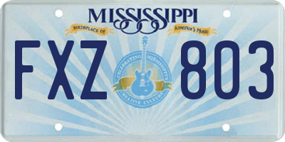 MS license plate FXZ803