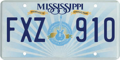 MS license plate FXZ910