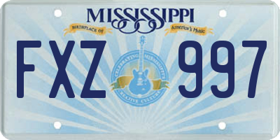 MS license plate FXZ997