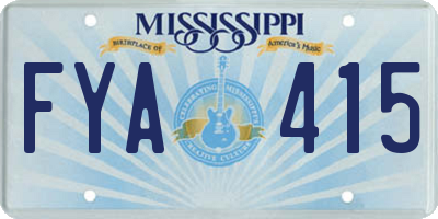 MS license plate FYA415