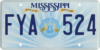 MS license plate FYA524