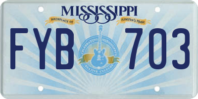 MS license plate FYB703