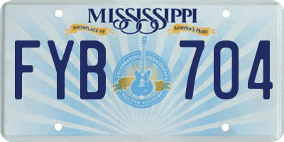 MS license plate FYB704