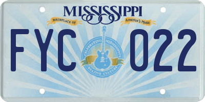 MS license plate FYC022