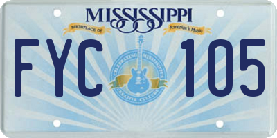 MS license plate FYC105