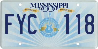 MS license plate FYC118