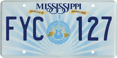 MS license plate FYC127