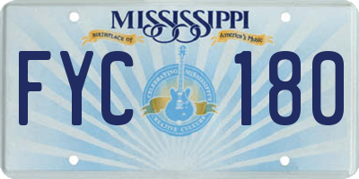 MS license plate FYC180