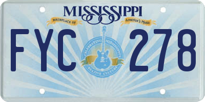 MS license plate FYC278