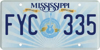 MS license plate FYC335