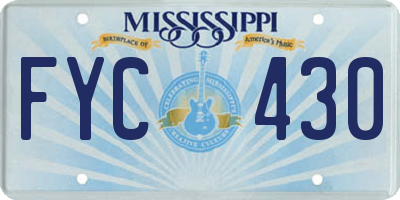 MS license plate FYC430