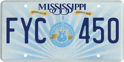 MS license plate FYC450