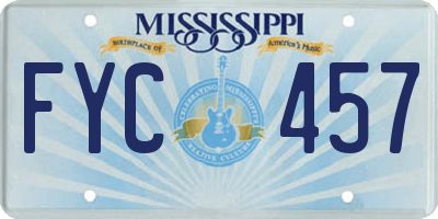 MS license plate FYC457