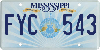 MS license plate FYC543