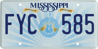 MS license plate FYC585