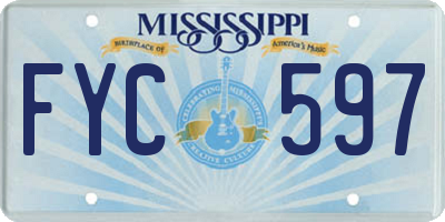 MS license plate FYC597