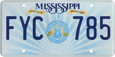 MS license plate FYC785