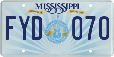 MS license plate FYD070