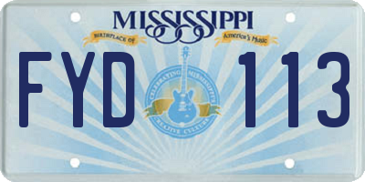 MS license plate FYD113