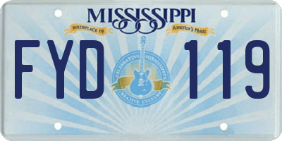 MS license plate FYD119
