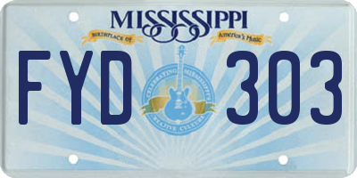 MS license plate FYD303