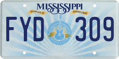 MS license plate FYD309