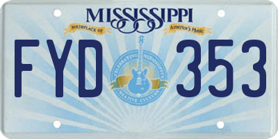 MS license plate FYD353