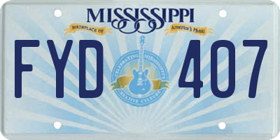 MS license plate FYD407