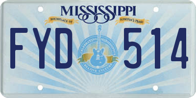 MS license plate FYD514