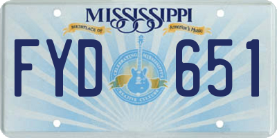 MS license plate FYD651