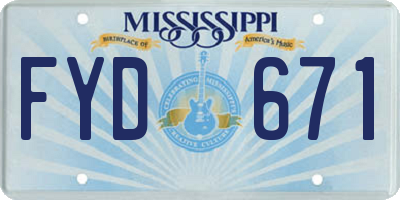 MS license plate FYD671