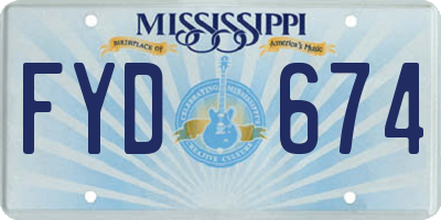 MS license plate FYD674