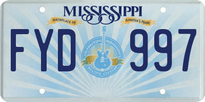 MS license plate FYD997