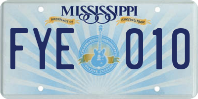 MS license plate FYE010