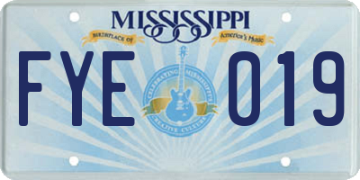 MS license plate FYE019