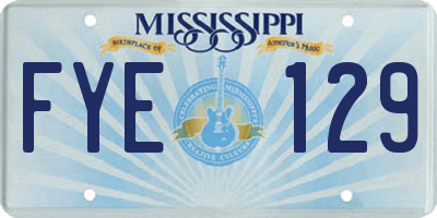 MS license plate FYE129