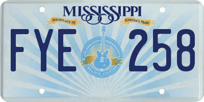 MS license plate FYE258