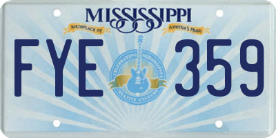 MS license plate FYE359